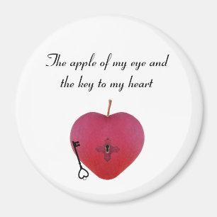 The apple of my eye and the key to my heart magnet