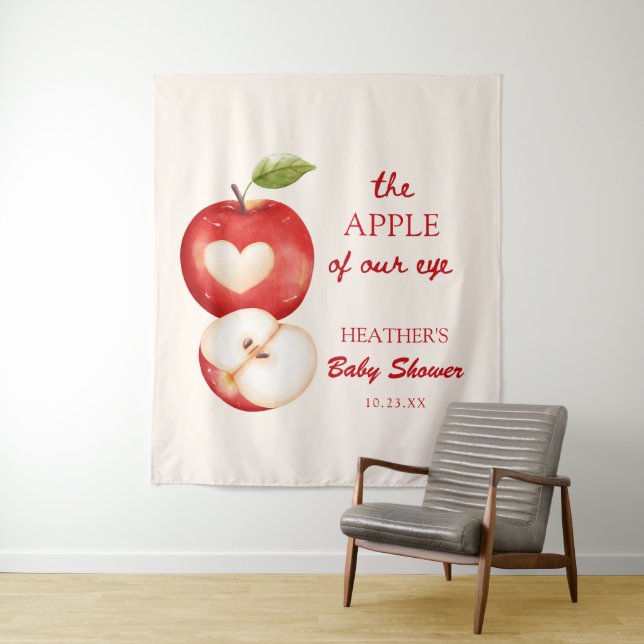 The Apple Of Our Eye Apple Baby Shower Banner Wandteppich (Beispiel)