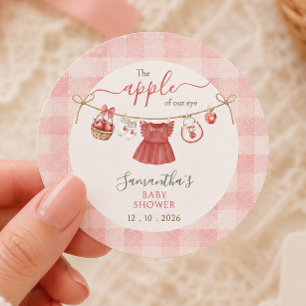 The Apple Of Our Eye Wäscheleine dusty rose Runder Aufkleber