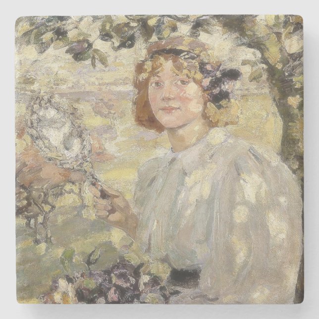 The Apple Tree (von Bessie MacNicol) Steinuntersetzer (Vorderseite)