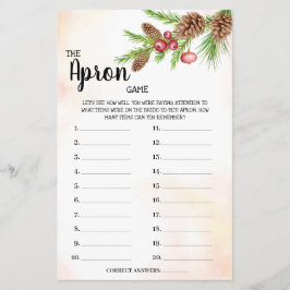The Apron game Christmas Bridal Shower Game Card Flyer