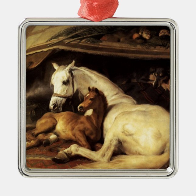 THE ARAB TENT WITH HORSES AND OTHER ANIMALS ORNAMENT AUS METALL (Vorne)