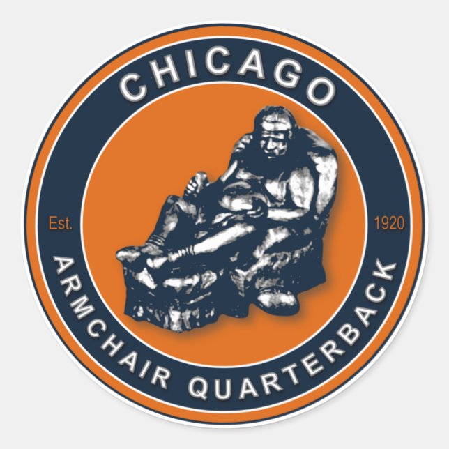 THE ARMCHAIR QB - Chicago Runder Aufkleber (Vorderseite)