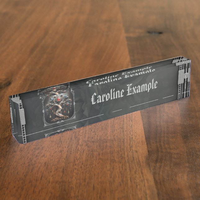  The Art Deco Tree of Life design. Namensplakette (Seite)