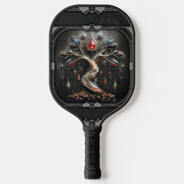  The Art Deco Tree of Life design.  Pickleball Schläger (Vorderseite)