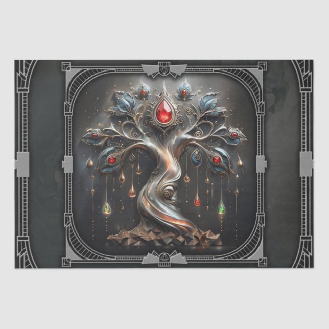  The Art Deco Tree of Life design Seidenpapier (Vorderseite)