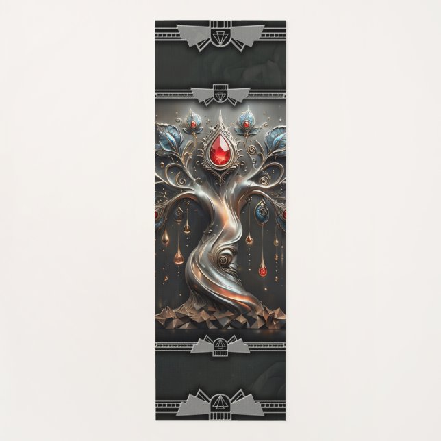 The Art Deco Tree of Life design.  Yogamatte (Vorderseite)