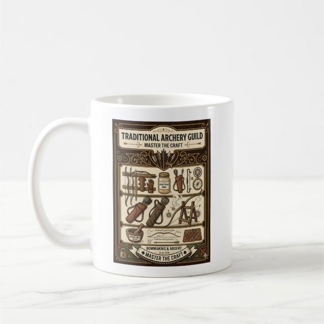 The Art of Traditional Archery - Longbow Heritage Kaffeetasse (Links)