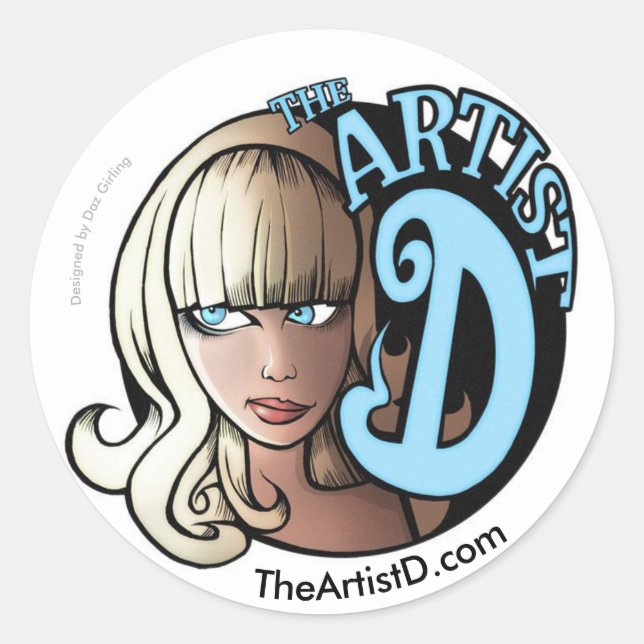 The Artist D von Daz Girling Sticker (klein) (Vorderseite)