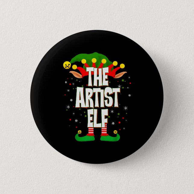 The Artist Elf Christmas  Button (Vorderseite)