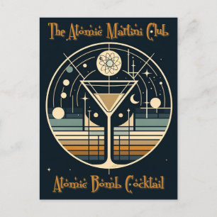 The Atomic Martini Club Atombomb-Cocktail Postkarte