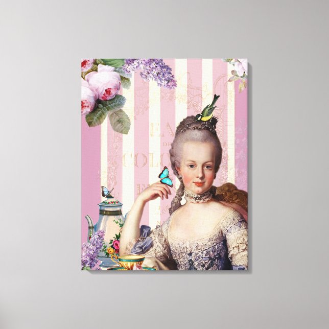 Thé au Petit Trianon - Rose Leinwanddruck (Vorderseite)