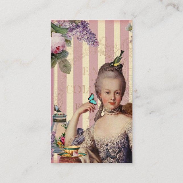 Thé au Petit Trianon - Rose über Elfenbein Visitenkarte (Vorderseite)