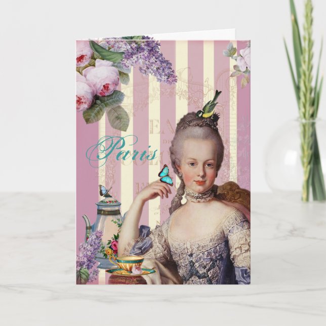 Thé au Petit Trianon - Rose Vielen Dank Dankeskarte (Vorderseite)