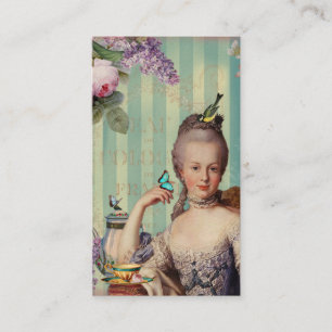Thé au Petit Trianon zu Elfenbein mit Rose und Li Visitenkarte