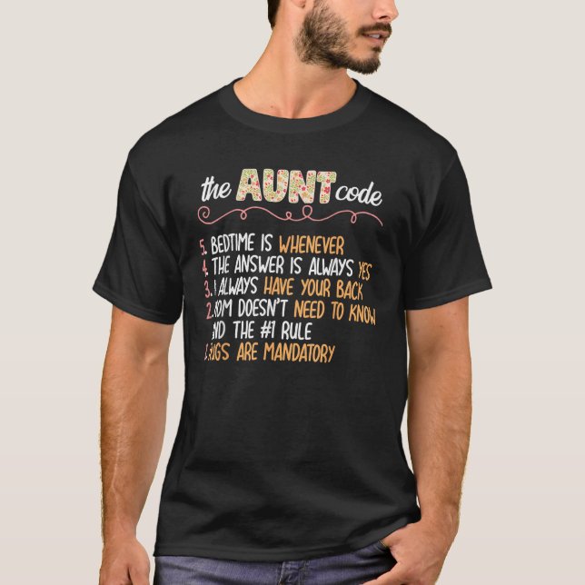 The Aunt Code funny aunt lover auntie  T-Shirt (Vorderseite)