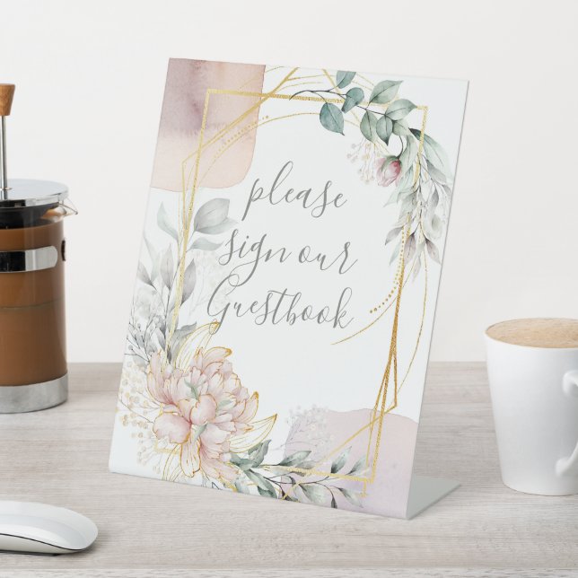 The Aureate Frame Floral Greenery Wedding  Sockelschild (In SItu)