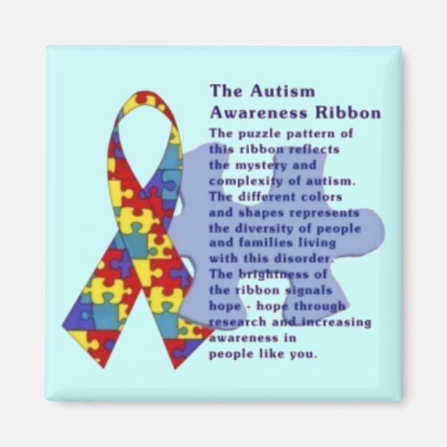 "The Autism Awareness Ribbon" Magnet (Vorne)