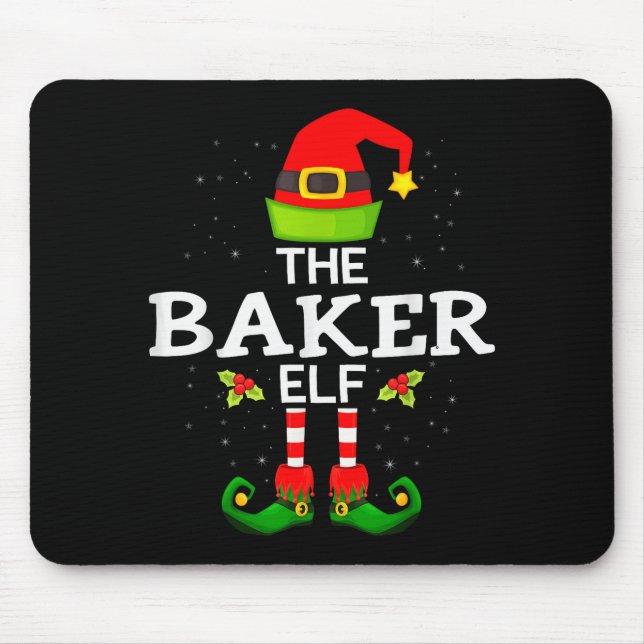 The Baker Elf Christmas Family Matching Pajama  Mousepad (Vorne)