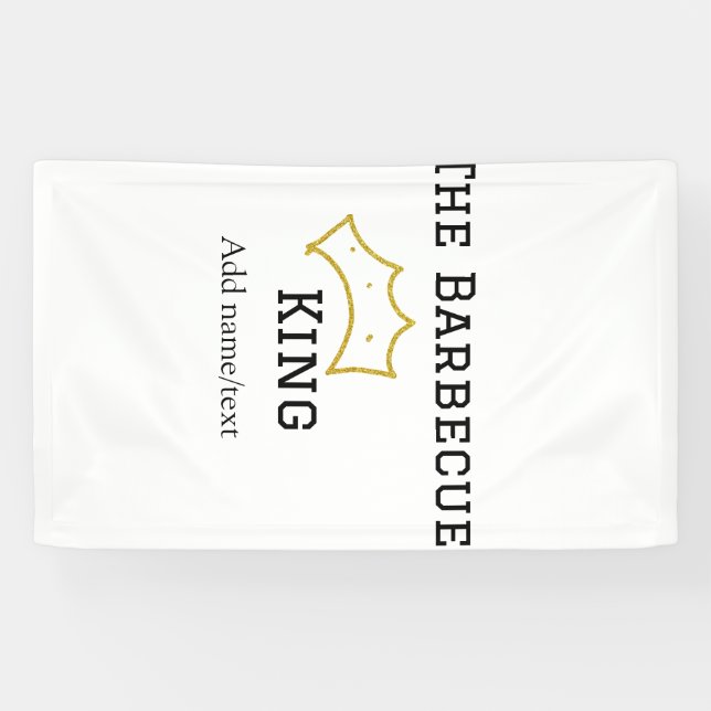 The Barbecue king crownadd name text cooking best  Banner (Horizontal)