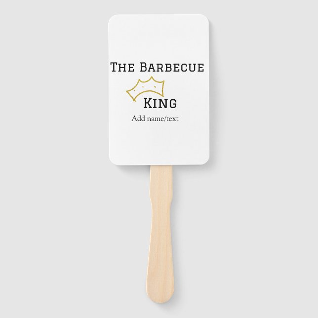 The Barbecue king crownadd name text cooking best  Fächer (Vorderseite)