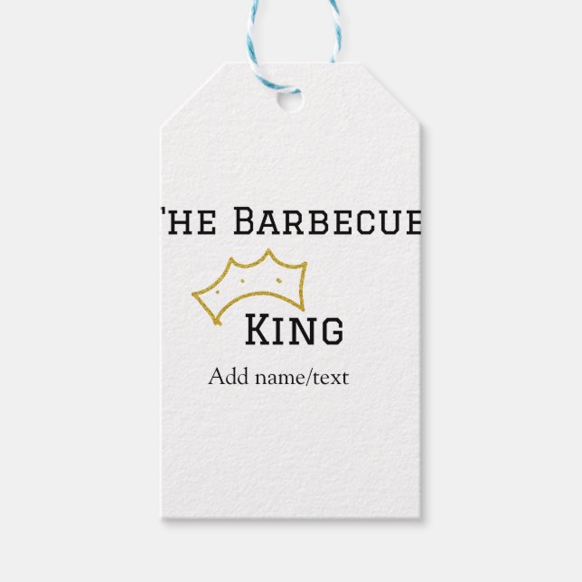 The Barbecue king crownadd name text cooking best  Geschenkanhänger (Vorderseite)