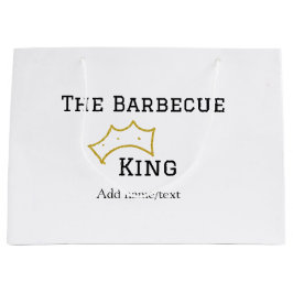 The Barbecue king crownadd name text cooking best Große Geschenktüte