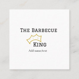 The Barbecue king crownadd name text cooking best Quadratische Visitenkarte