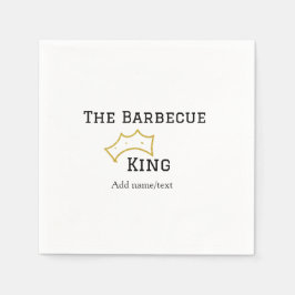 The Barbecue king crownadd name text cooking best Serviette