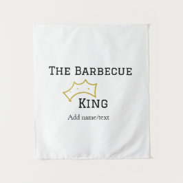 The Barbecue king crownadd name text cooking best Wandteppich
