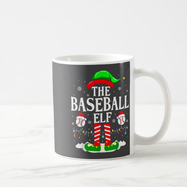 The Baseball Elf Funny Christmas Srt Lovers Xmas E Kaffeetasse (Rechts)