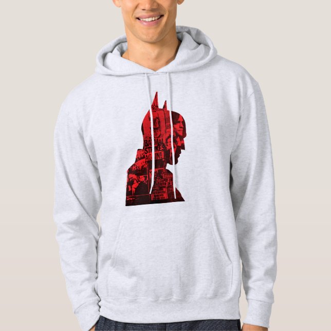The Batman Newspaper Silhouette Hoodie (Vorderseite)