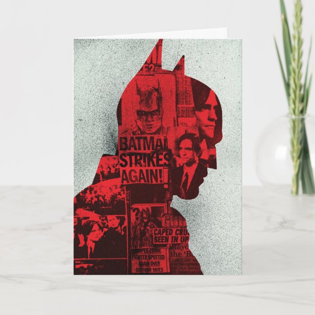 The Batman Newspaper Silhouette Karte (Vorderseite)