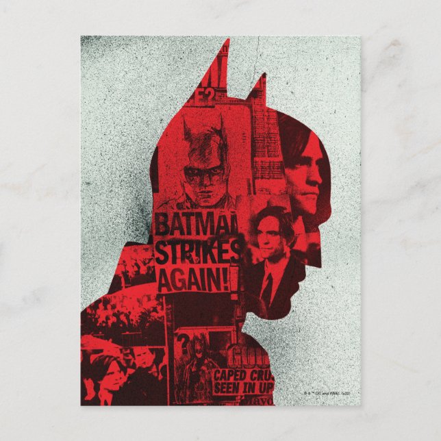 The Batman Newspaper Silhouette Postkarte (Vorderseite)