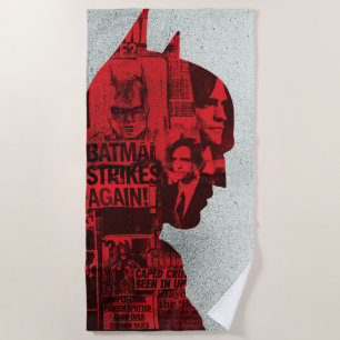 The Batman Newspaper Silhouette Strandtuch