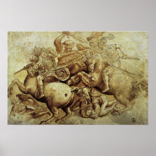 The Battle of Anghiari by Leonardo da Vinci Poster