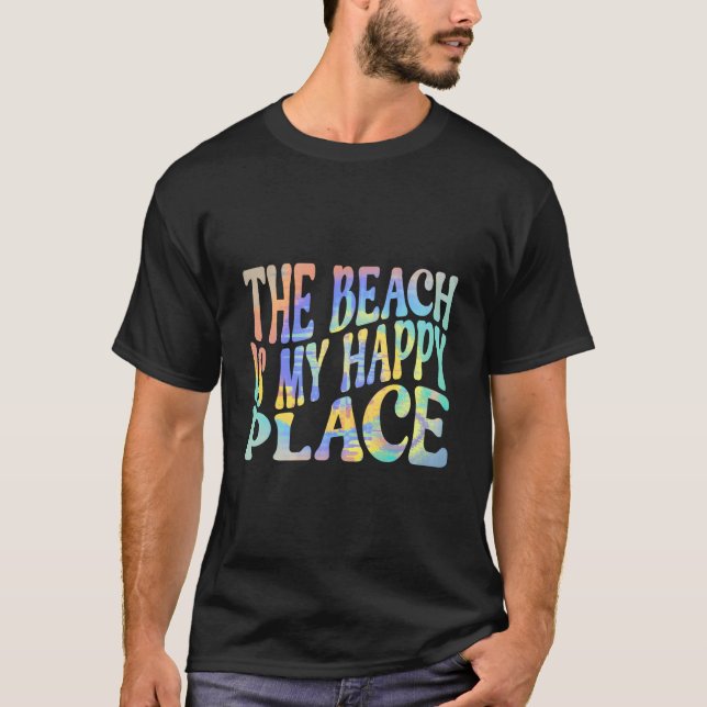 The Beach Is My Happy Place Fun Summer Beach T-Shirt (Vorderseite)