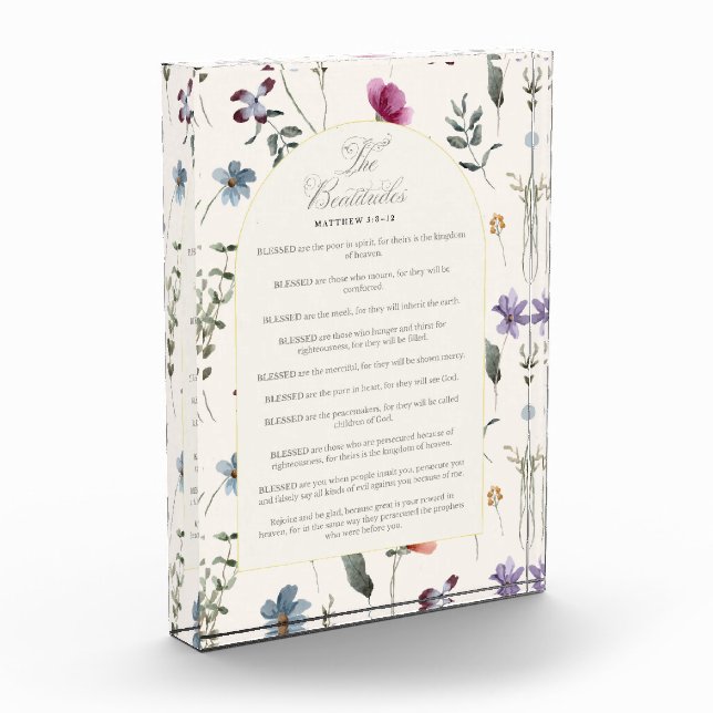The Beatitudes Matthew 5:3–12 Floral Scripture Fotoblock (Links)