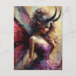 The Beautiful Fairy in Purple with Horns  Postkarte
