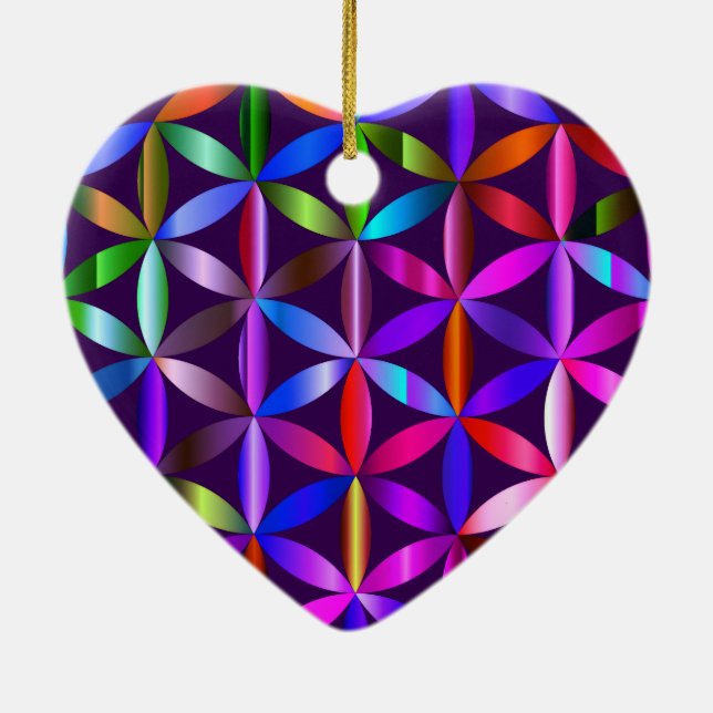 The Beautiful Flower of Life Valentines Day Tree  Keramik Ornament (Hinten)