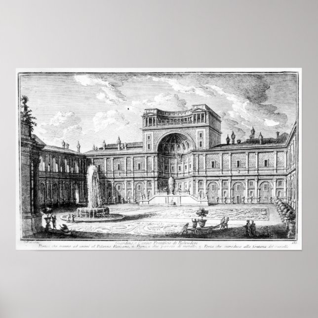 The Belvedere Court in the Vatican Rome Poster (Vorne)
