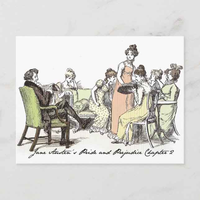 The Bennet Family - Jane Austen Pride & Prejudice Postkarte (Vorderseite)