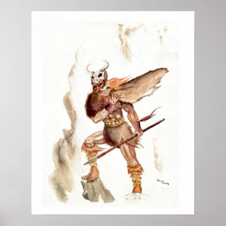 "The Berserker" - Wasserfarbe von Tracy Lesch Poster