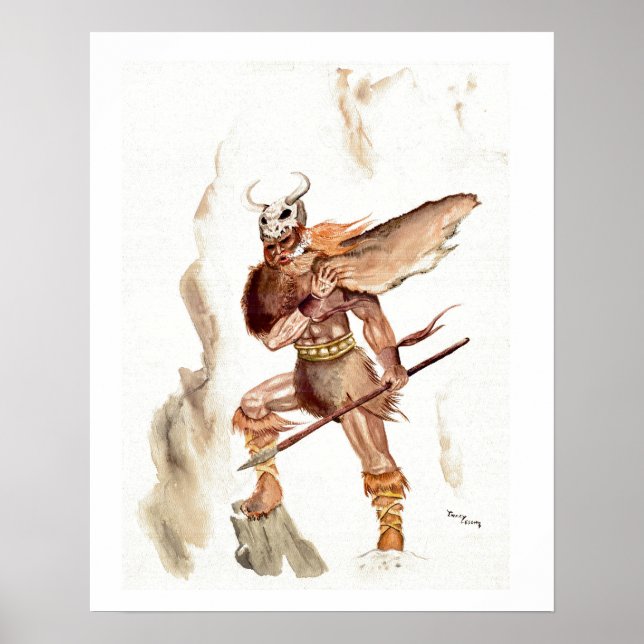 "The Berserker" - Wasserfarbe von Tracy Lesch Poster (Vorne)