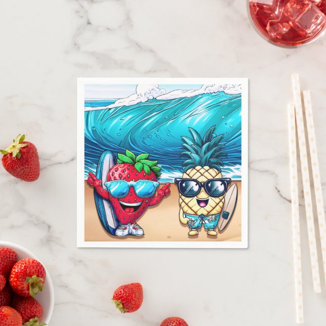 THE BEST FRIENDS STRAWBERRY AND PINEAPPLE SERVIETTE (Beispiel)