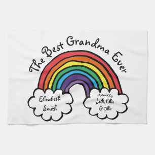 The Best Grandma Granny Ever Rainbow Geschirrtuch