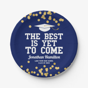 The Best Is Yet To Come Blaues Abschluss Party Pappteller
