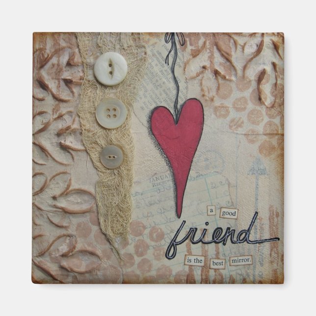 "The Best Mirror" Art Magnet von Nancy Lefko (Vorne)