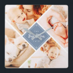 The Best Mom Ever Modern Custom Photos Quadratische Wanduhr<br><div class="desc">This simple and modern design is composed of serif typography and add a custom photo.Happy Mother's Day typography surrounded by four photos of your mom,  mother,  mama,  mum etc. This is a perfect gift for your Mom on Mother's day!</div>