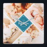 The Best Mom Ever Modern Custom Photos Quadratische Wanduhr<br><div class="desc">This simple and modern design is composed of serif typography and add a custom photo.Happy Mother's Day typography surrounded by four photos of your mom,  mother,  mama,  mum etc. This is a perfect gift for your Mom on Mother's day!</div>